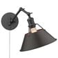 Golden Lighting Orwell 1-Light Wall Sconce in Matte Black and Rubbed bronze, , large