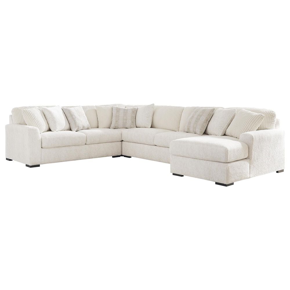 Ashley Chessington 4-Piece Right Facing Sectional with Chaise in Ivory, , large