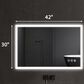 HOMLUX 42" x 30" LED Bathroom Vanity Mirror in Silver, , large