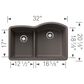 Blanco Diamond 32" 1-3/4 Reverse Double Kitchen Sink with Low Divide in Volcano Gray, , large