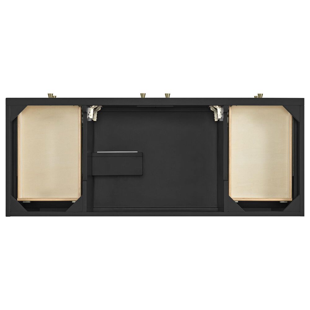 37B Isadore 48" Single Bathroom Vanity Cabinet in Tricorn Black and White Composite Stone Top and Backsplash, , large