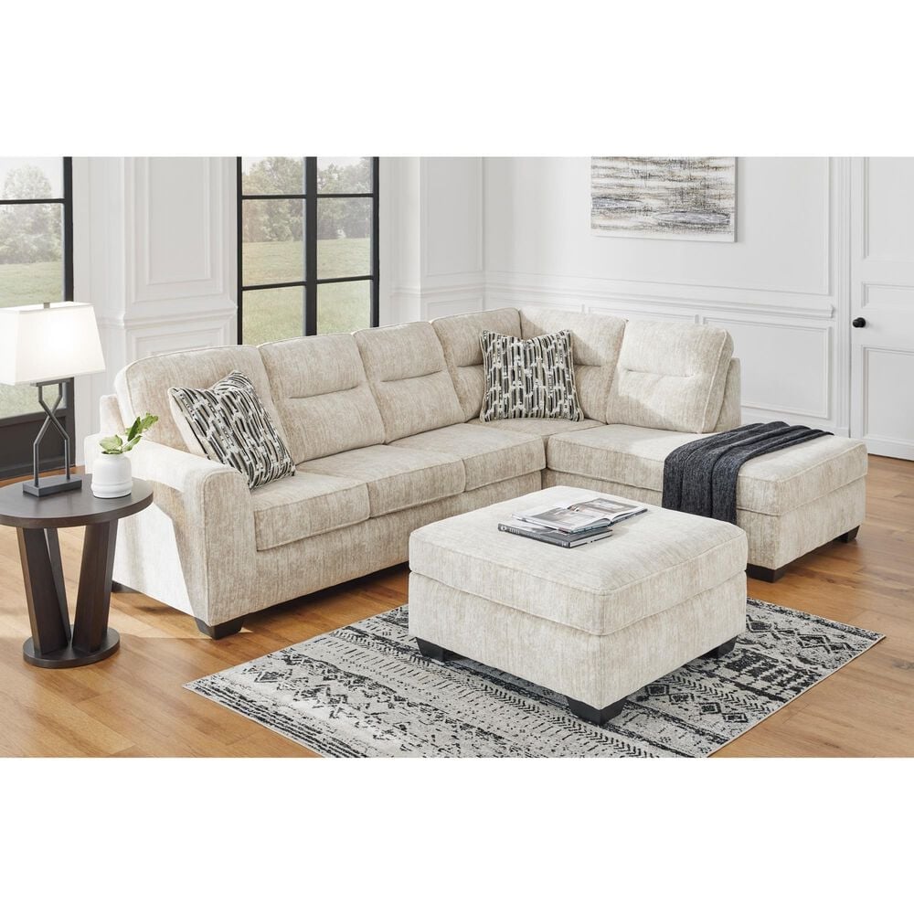 Ashley Lonoke 2-Piece Right Facing Sectional with Chaise in Parchment, , large