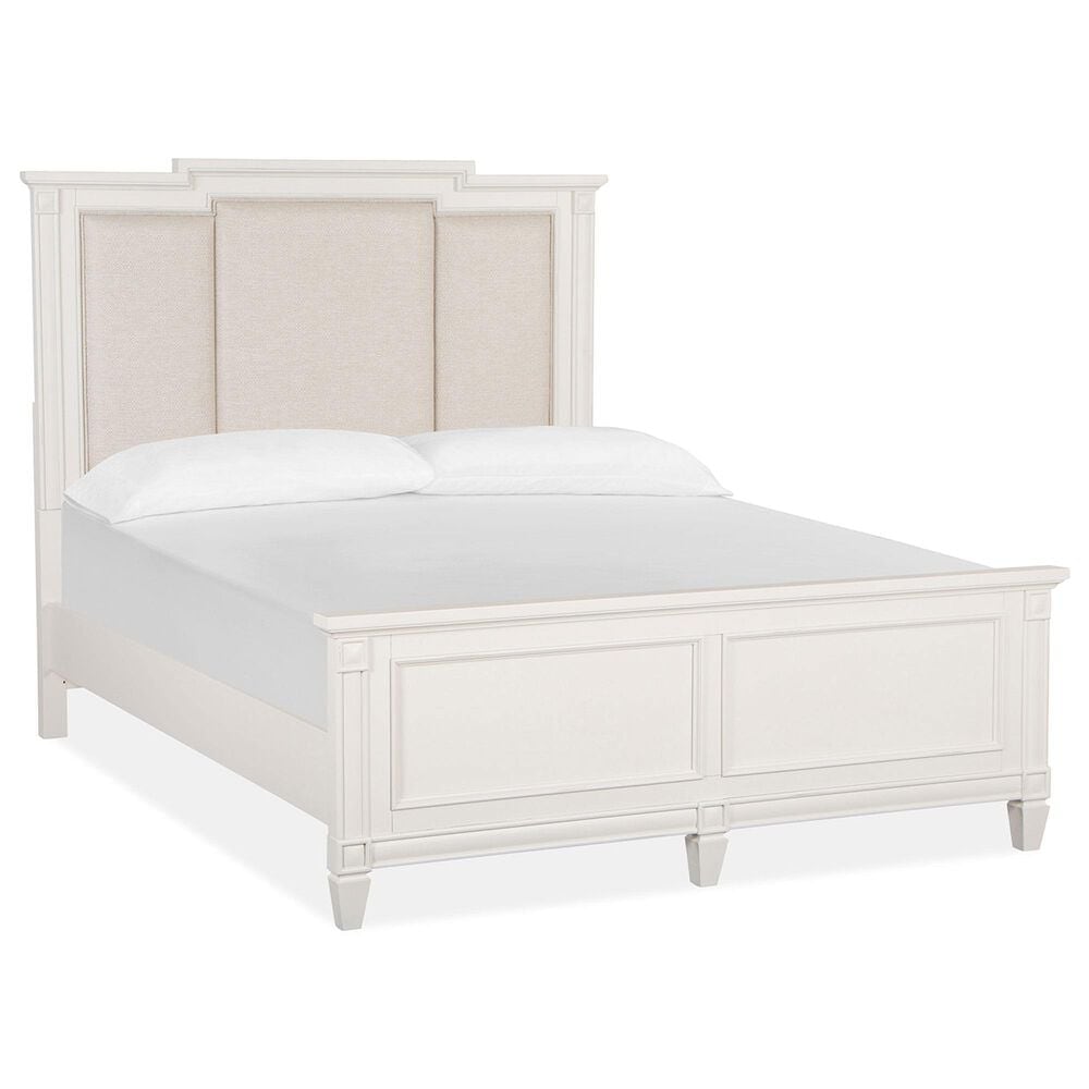 Nicolette Home Willowbrook 5-Piece Queen Panel with Upholstered Headboard Bedroom Set in Egg Shell White, , large