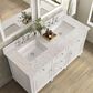 James Martin Vanities Lorelai 60" Double Vanity in Bright White with 3 cm Eternal Jasmine Pearl Quartz Top, , large