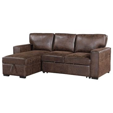 Global Furniture USA Reversible Pull-Out Sofa Bed with Chaise in Coffee, , large