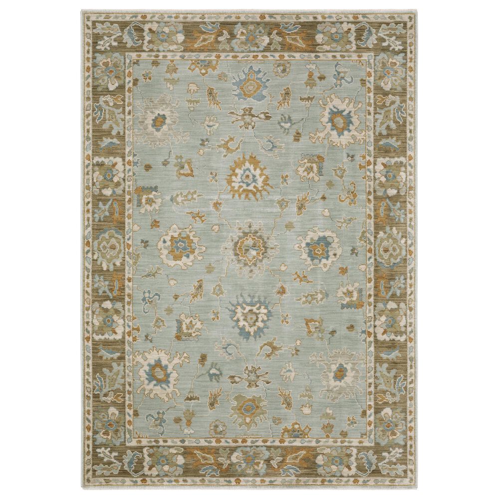 Oriental Weavers Maeve MAE06 Blue and Rust 7"10" x 10"10" Area Rug, , large