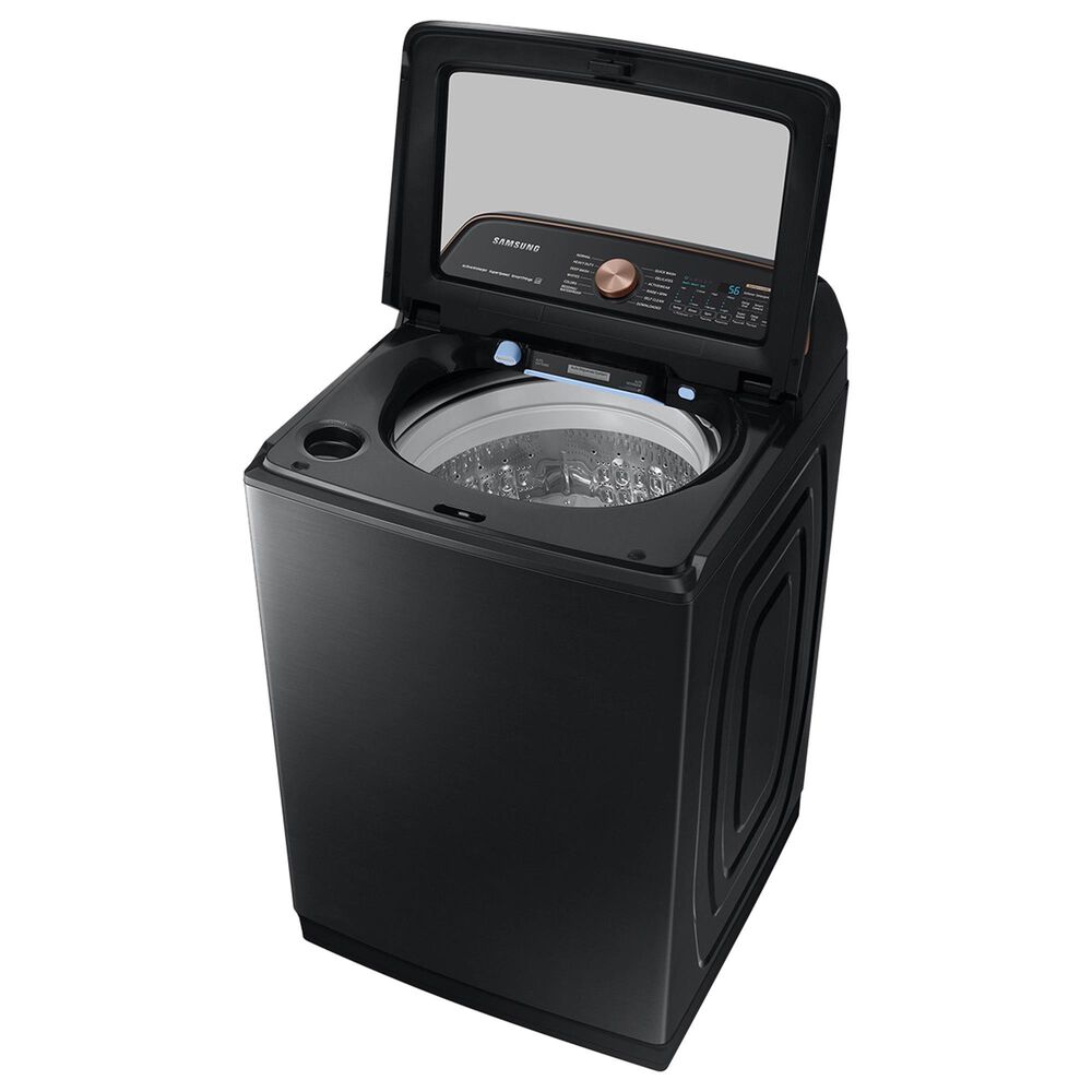 Samsung 5.5 Cu. Ft. Smart Top Load Impeller Washer and 7.4 Cu. Ft. Electric Dryer in Brushed Black, , large