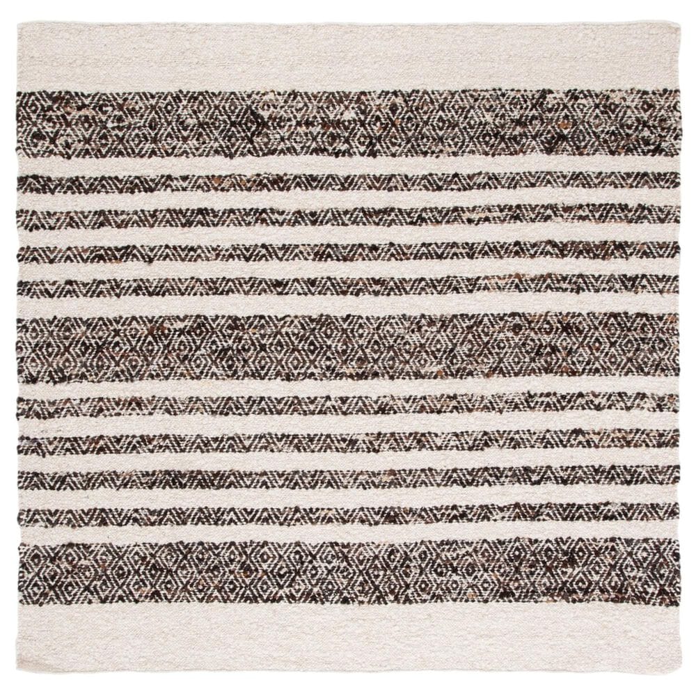 Safavieh Natura NAT329Z 6" Square Black and Ivory Area Rug, , large