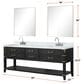 Lexora Home Norwalk 84" Double Bathroom Vanity in Brown Oak with White Carrara Marble Top and Rectangle Sink, , large