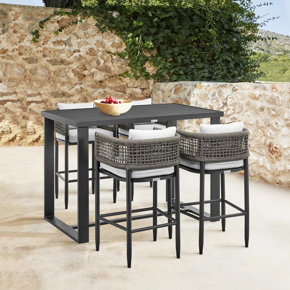 Blue River Felicia 5-Piece Patio Bar Set in Black, , large