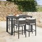 Blue River Felicia 5-Piece Patio Bar Set in Black, , large