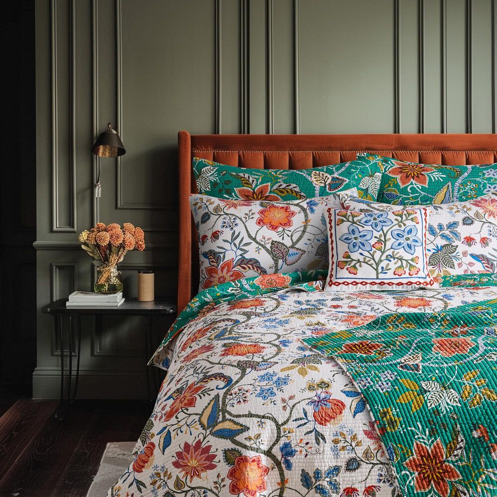 Levtex Carmina 3-Piece Full/Queen Quilt Set in Off-White, Red, Orange, Blue and Green, , large