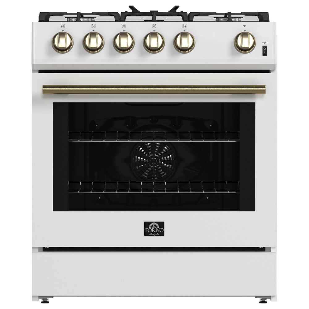 Forno Leonardo 30" Slide-In Gas Range in White, , large
