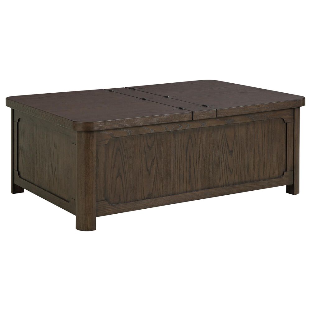 Ashley Breckington Coffee Table with Storage in Dark Brown, , large
