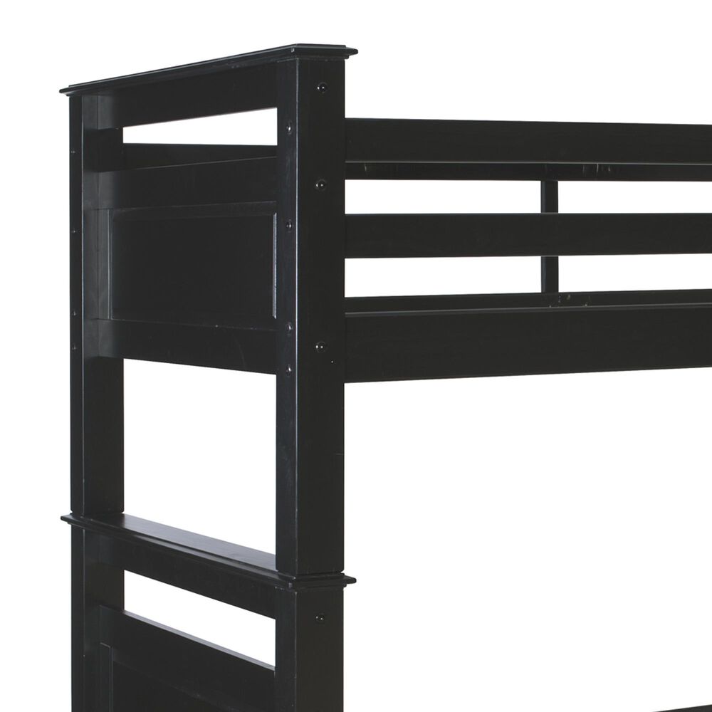 Linon Home Decor Beckett Twin Over Twin Bunk Bed in Black, , large