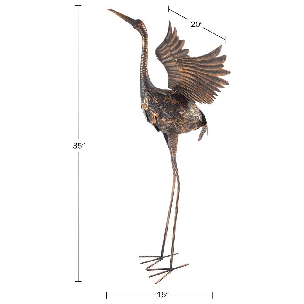 Timberlake Flying Crane Garden Statue in Gold, , large