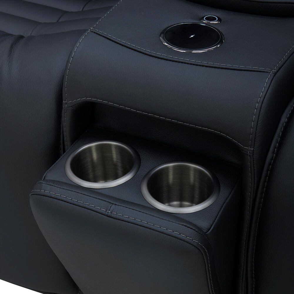 Interlochen High End Push Back Loveseat in Jet Black, , large