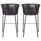 Zuo Modern Freycinet Patio Barstool with Black Frame in Gray (Set of 2), , large