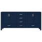 Lexora Home Jacques 72" Double Bathroom Vanity in Navy Blue with 2 cm White Cultured Marble Top and Rectangular Sinks, , large