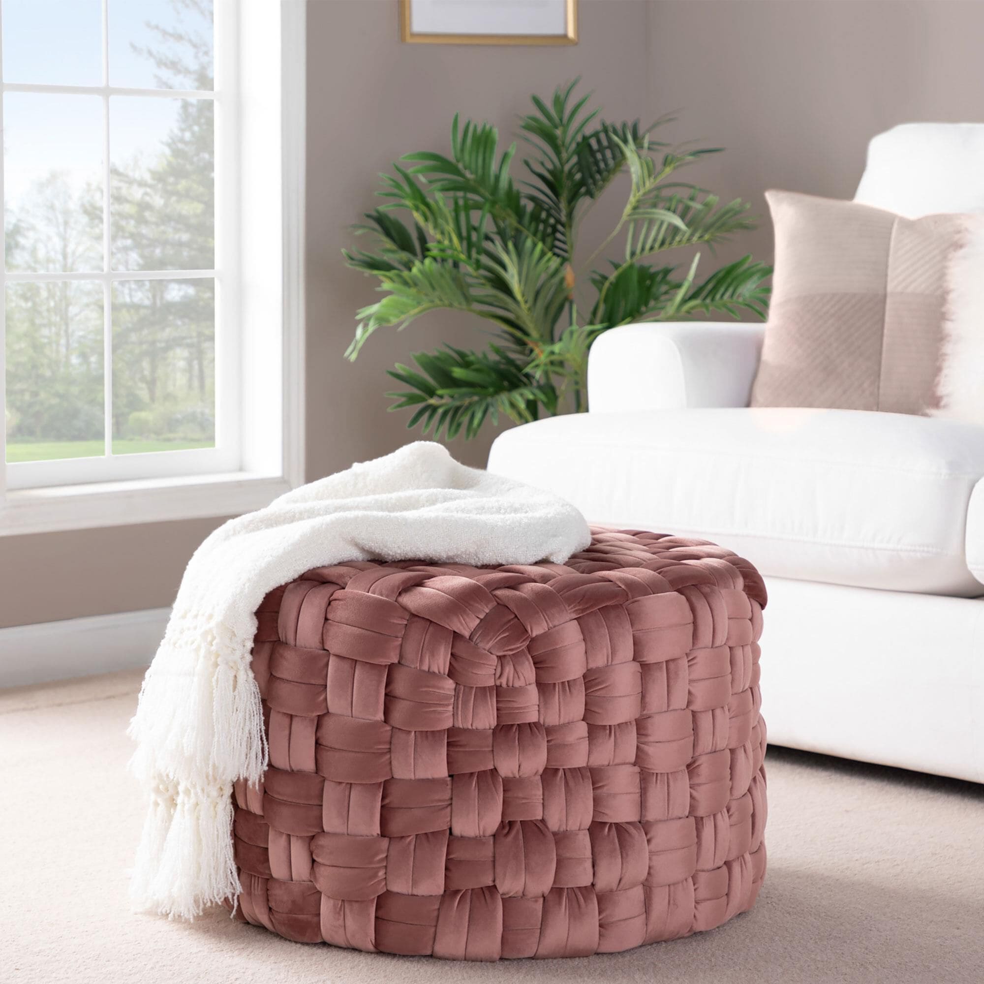 24 inch round sale ottoman