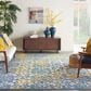 Nourison Aloha 12" x 15" Ivory and Blue Indoor/Outdoor Area Rug, , large