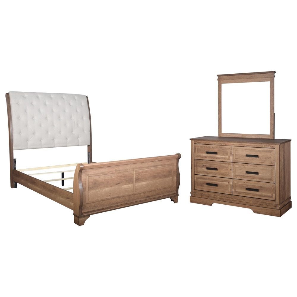 New Heritage Design Coventry Hall 3-Piece Queen Sleigh Bedroom Set in Pecan, , large