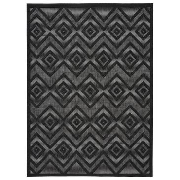 Nourison Versatile 4" x 6" Charcoal and Black Indoor/Outdoor Area Rug, , large