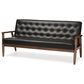 Baxton Studio Sorrento Stationary Sofa in Black, , large