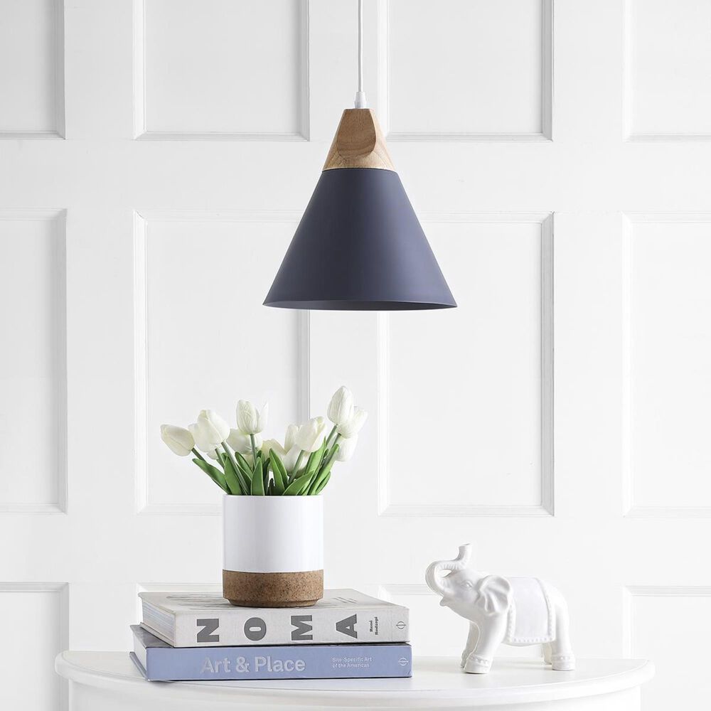 Safavieh Cila Pendant in Dark Grey/Wood, , large