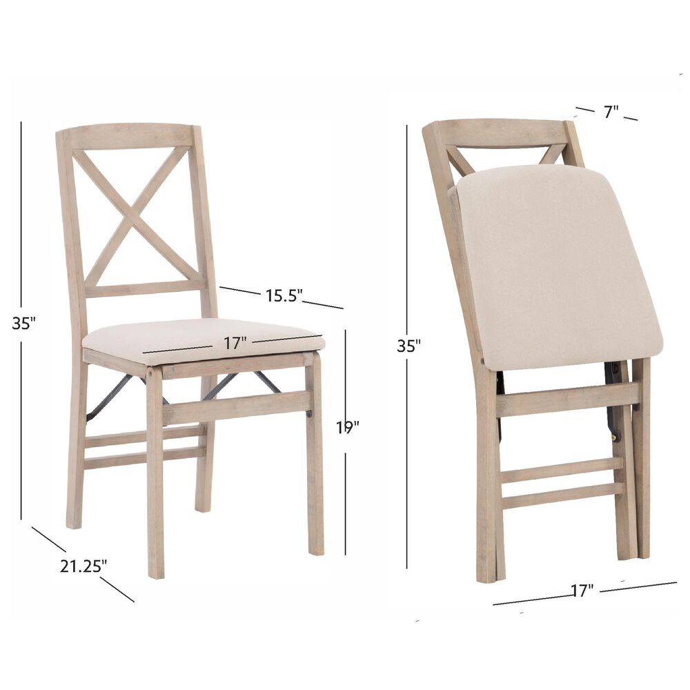 Linon Home Decor Triena X-Back Folding Side Chair in Grey Wash (Set of 2), , large