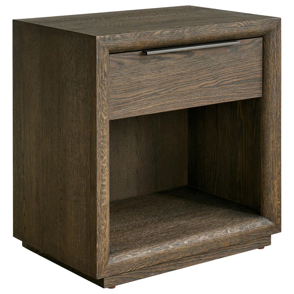 Furniture Worldwide Modern 1-Drawer Nightstand in Sable with Outlets USB Ports and Lighting, , large