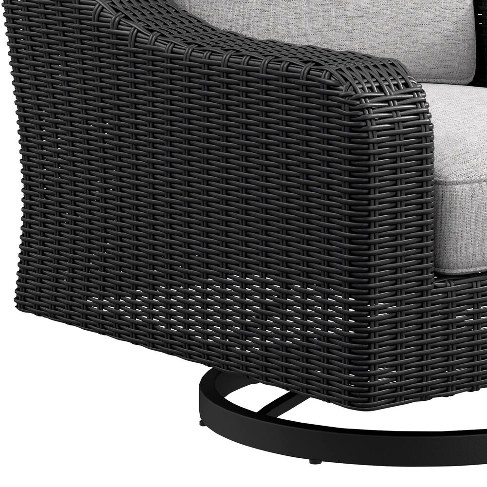 Ashley Beachcroft Patio Swivel Lounge Chair in Light Gray, , large