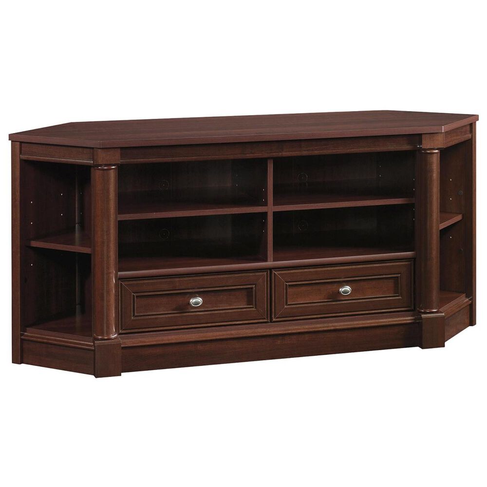 Sauder Palladia Corner Entertainment Credenza in Select Cherry