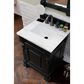 James Martin Vanities Brookfield 26" Single Bathroom Vanity in Antique Black with 3 cm Arctic Fall Solid Surface Top and Rectangle Sink, , large