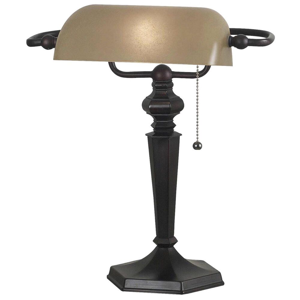 Kenroy Chesapeake Banker Lamp with Pull Chain in Bronze, , large