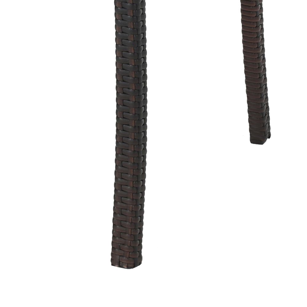 Hearth and Haven Rhode Island Rattan Dining Chair with White Cushion in Brown &#40;Set of 2&#41;, , large