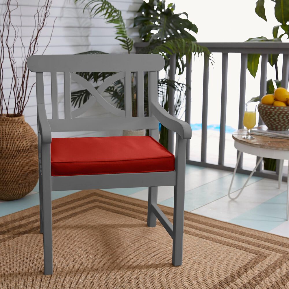 Sorra Home Sunbrella 19" Chair Pad in Canvas Jockey Red (Set of 2), , large