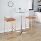 LumiSource Fuji 30" Stacker Bar Stool with Camel Upholstery in Gold (Set of 2), , large