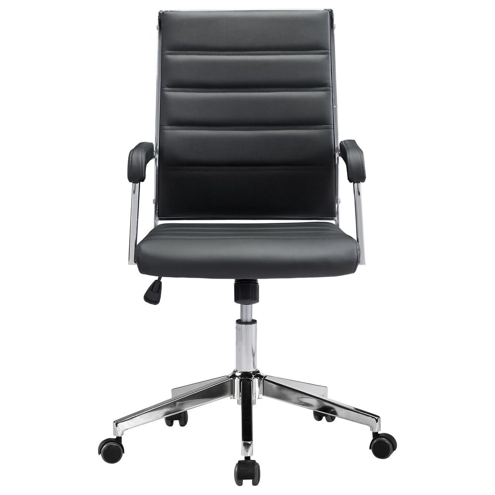 Zuo Modern Liderato Office Chair in Black and Silver, , large