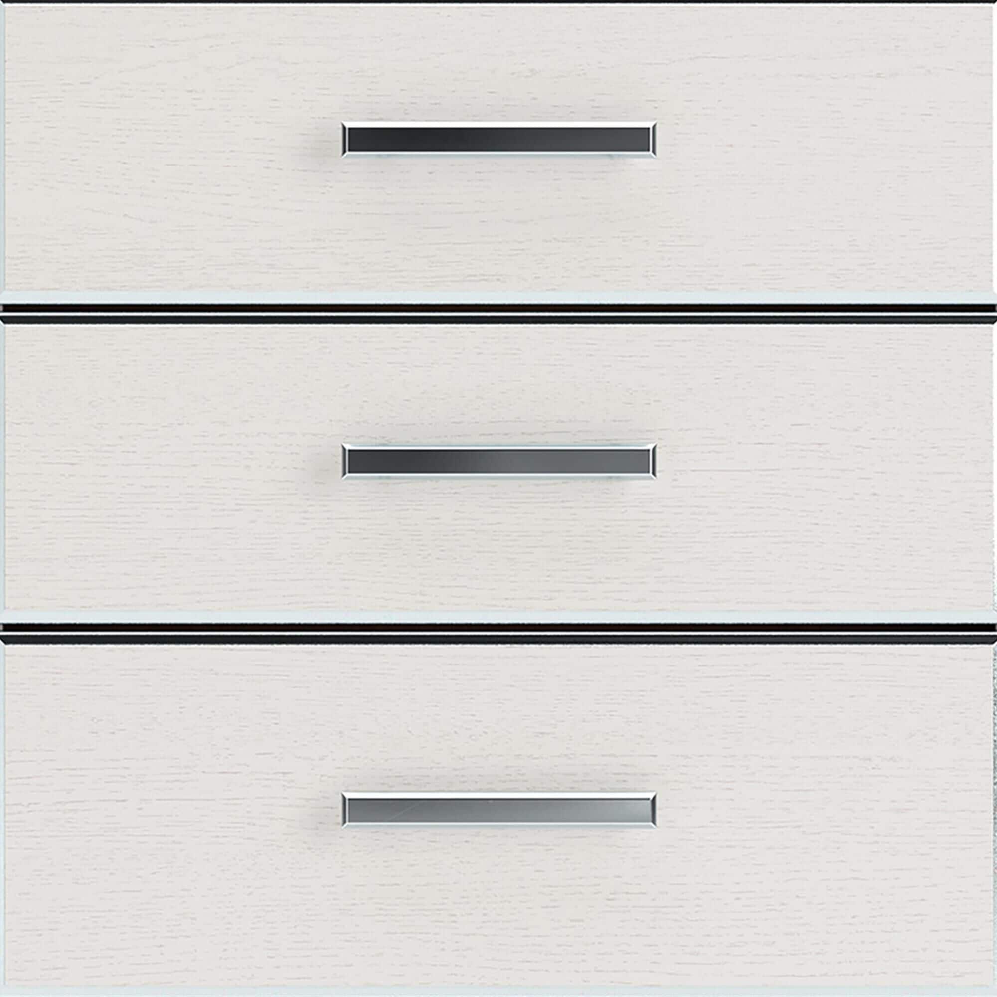 Ashley Zuraleus 6-Drawer Chest in Matte White and Chrome