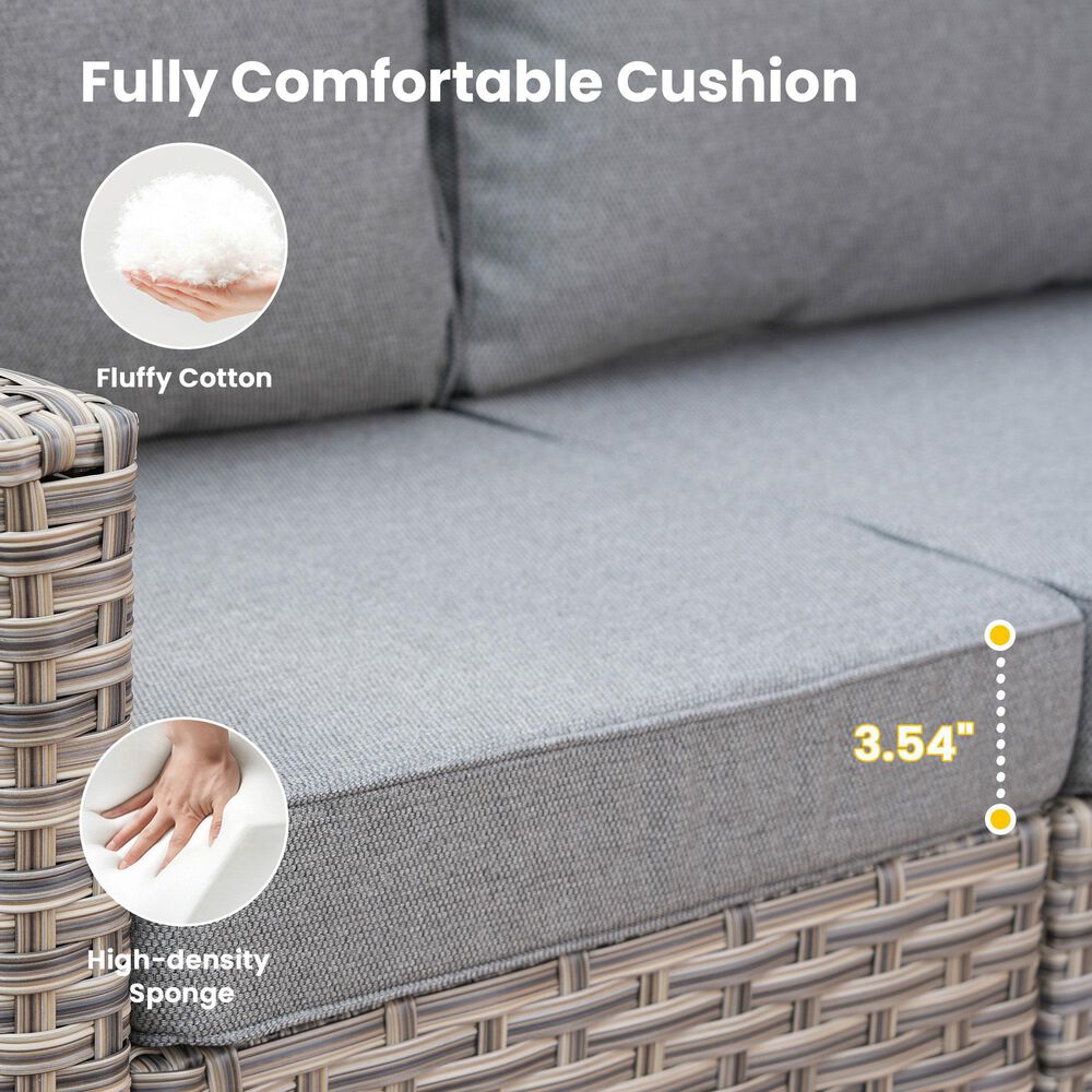 HOMLUX 9-Piece Patio Conversation Set in Dark Gray, , large