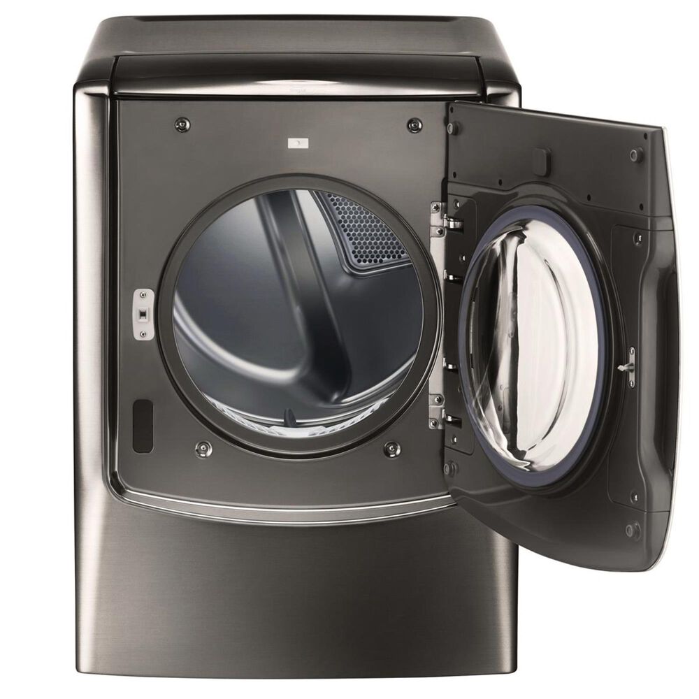 LG 9.0 Cu. Ft. Electric Dryer With Steam in Black Stainless Steel, , large