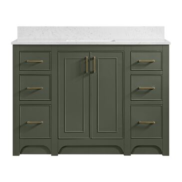 37B Lucerne 48" Single Bathroom Vanity in Deep Olive Green with Marble Top and Backsplash, , large