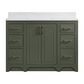37B Lucerne 48" Single Bathroom Vanity in Deep Olive Green with Marble Top and Backsplash, , large