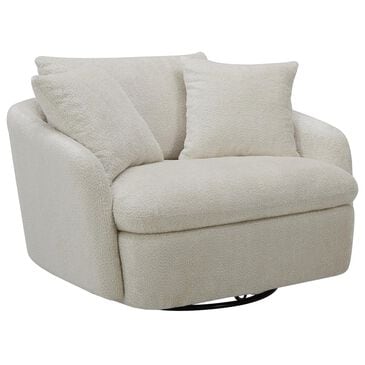 Simeon Collection Boomer Oversized Swivel Accent Chair in Utopia Sand, , large