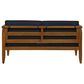 Linon Home Decor Arlen 2-Piece Outdoor Conversation Set with Navy Blue Cushion in Brown, , large