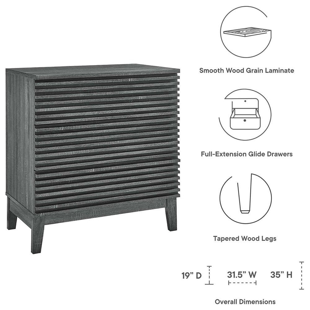 Modway Render 3-Drawer Bachelor's Chest in Charcoal, , large