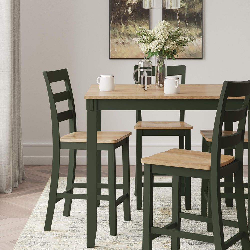Ashley Gesthaven 5-Piece Counter Height Dining Set in Natural and Green, , large