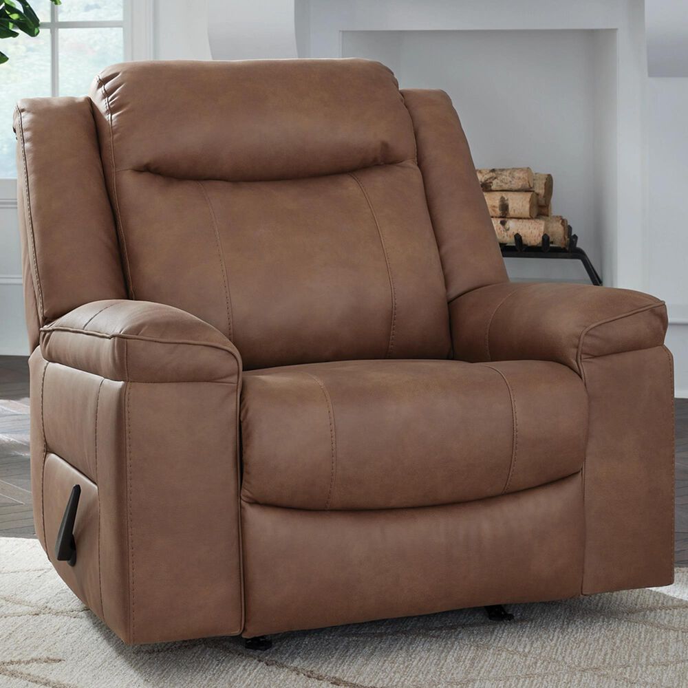 Ashley Status Check Manual Rocker Recliner in Caramel, , large