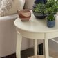 Linon Home Decor Aura Round Side Table in Off White, , large